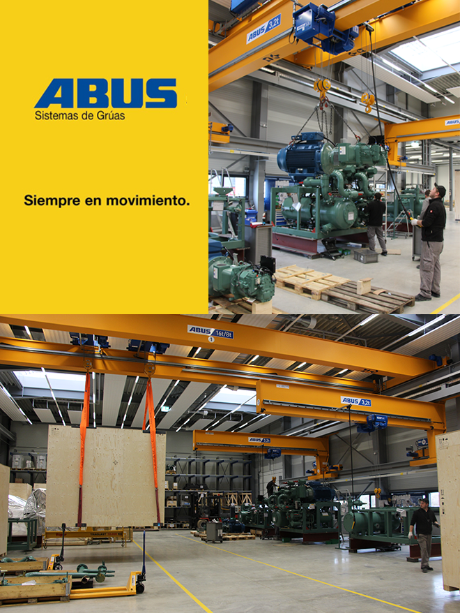 Puentes Grúa ABUS para un fabricante alemán de tecnología de aire acondicionado y refrigeración.
