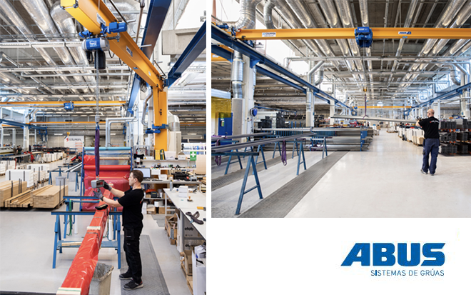 Puentes grúa y grúas pluma ABUS en un fabricante de perfiles especiales sueco.