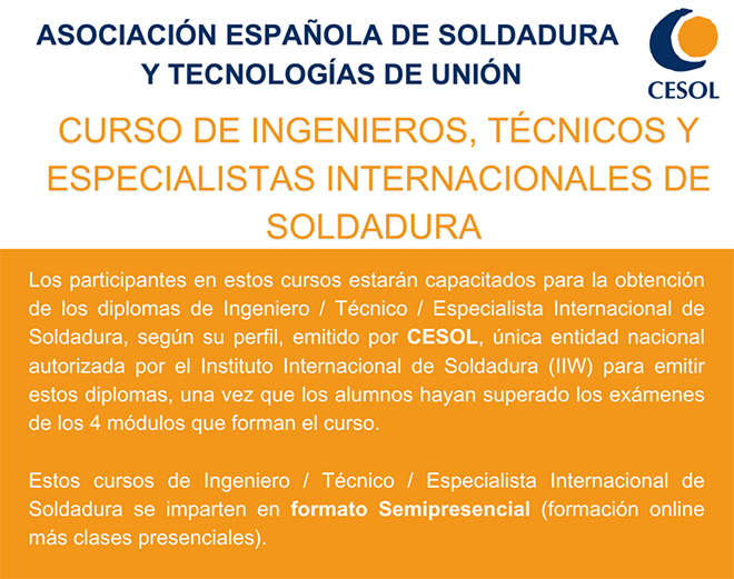 CESOL: Curso de Ingenieros, Técnicos y Especialistas Internacionales de Soldadura
