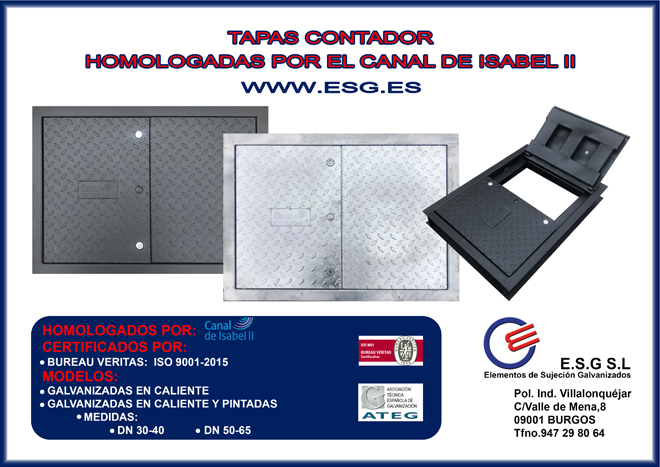 E.S.G.: fabricante homologado de tapas de contador para el Canal de Isabel II