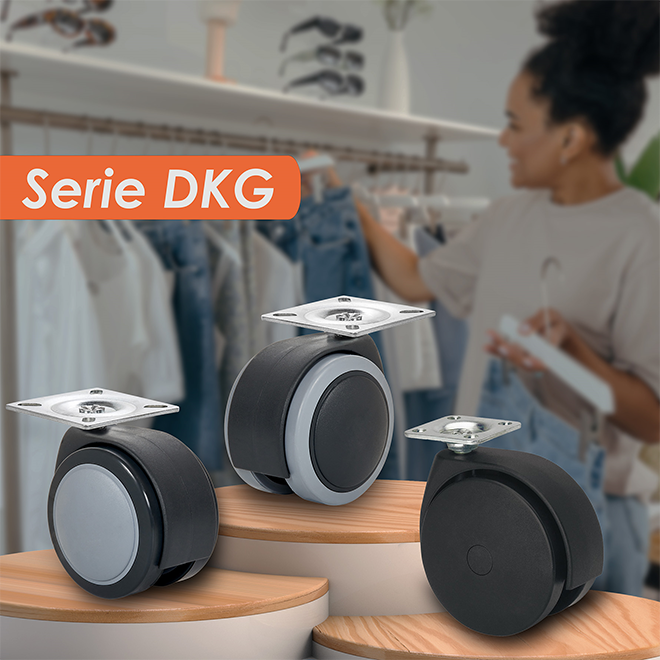 Ruedas Alex presenta la Serie DKG: Innovación en  movilidad para mobiliario de alta carga