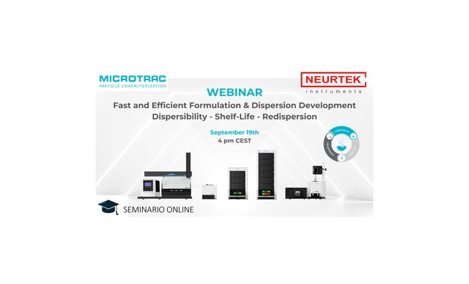 Webinar, desarrollo rápido y eficaz de formulaciones y dispersiones: Dispersabilidad, Vida útil, Redispersión